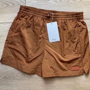 Halfdays Adam's Nylon Caramel Women's Running Shorts Elastic Waistband NWT